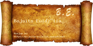 Bojsits Eulália névjegykártya